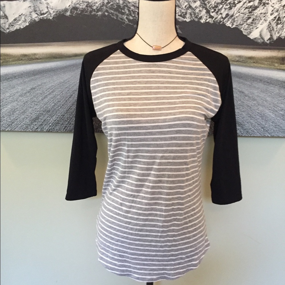 Lularoe Striped Randy Baseball Tee